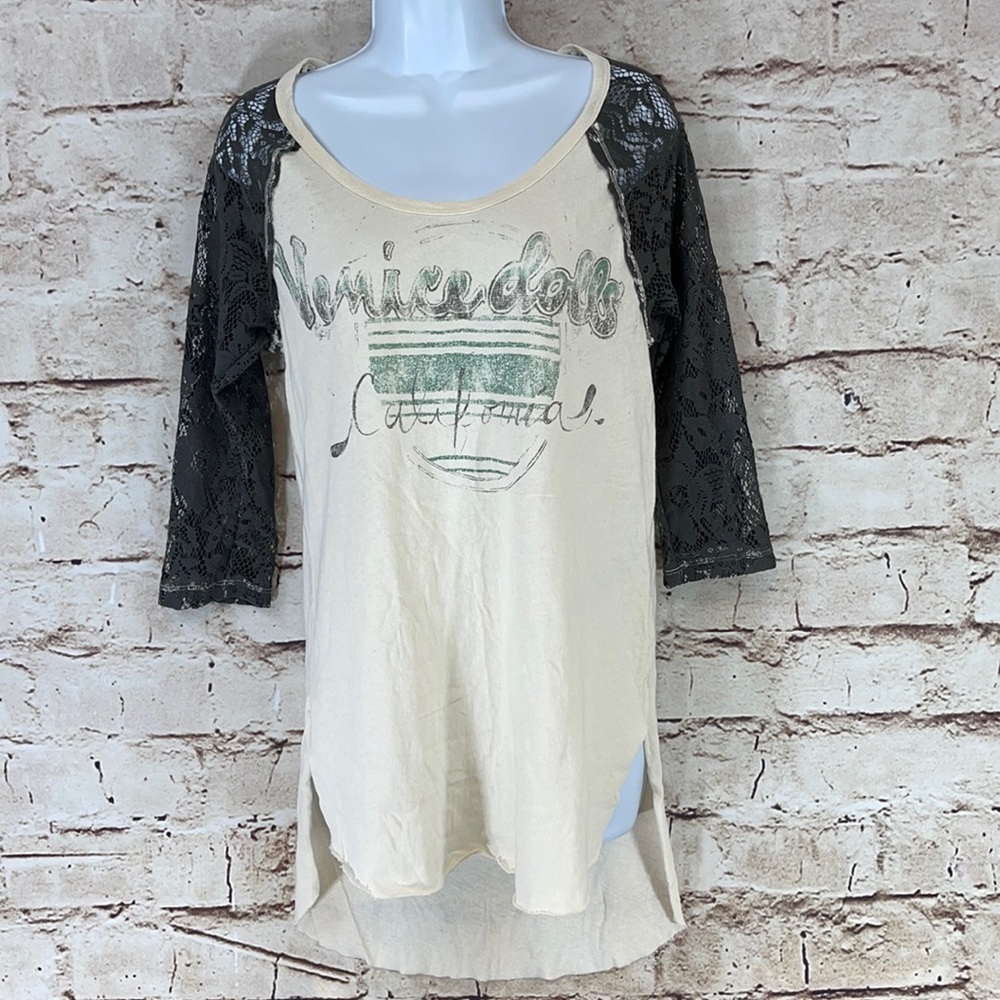 Free People Venice Dolls Lace Sleeve Tunic Top